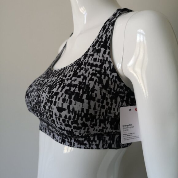 NWT LULULEMON UGIG Black Grey Luxtreme Fabric B/C Cup All Sport Energy Bra 6 - Picture 2 of 7